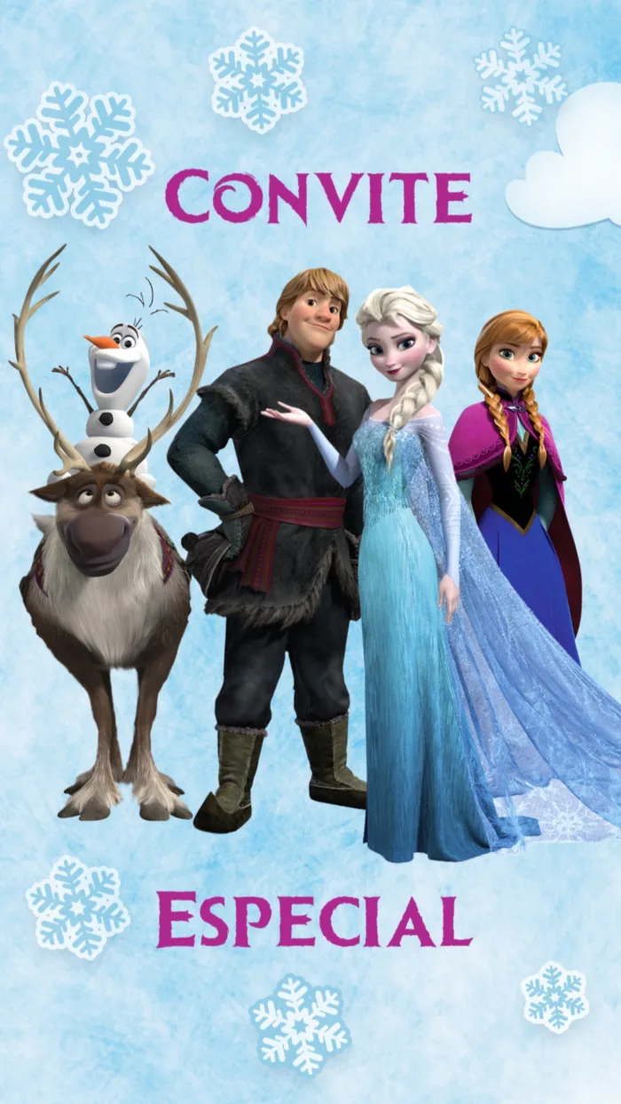Convite Animado Frozen Brincar na Neve