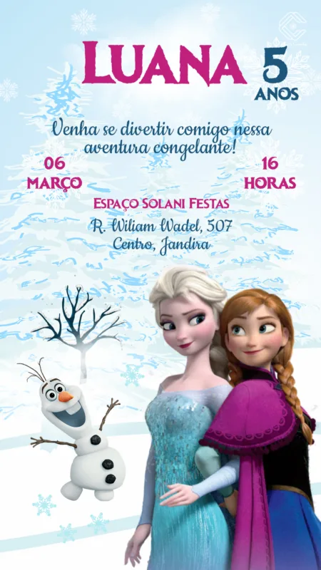 Convite Digital Frozen