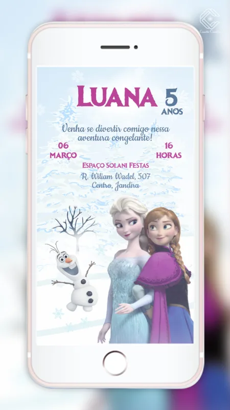 Convite Digital Frozen