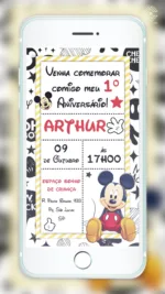 Convite Digital Mickey Mouse