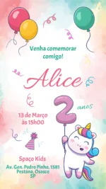 Convite Digital Unicórnio