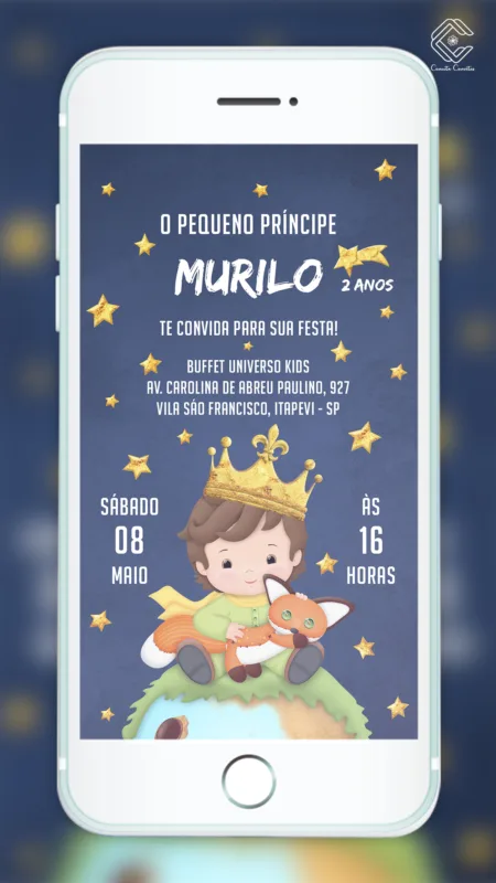 Convite Digital O Pequeno Príncipe
