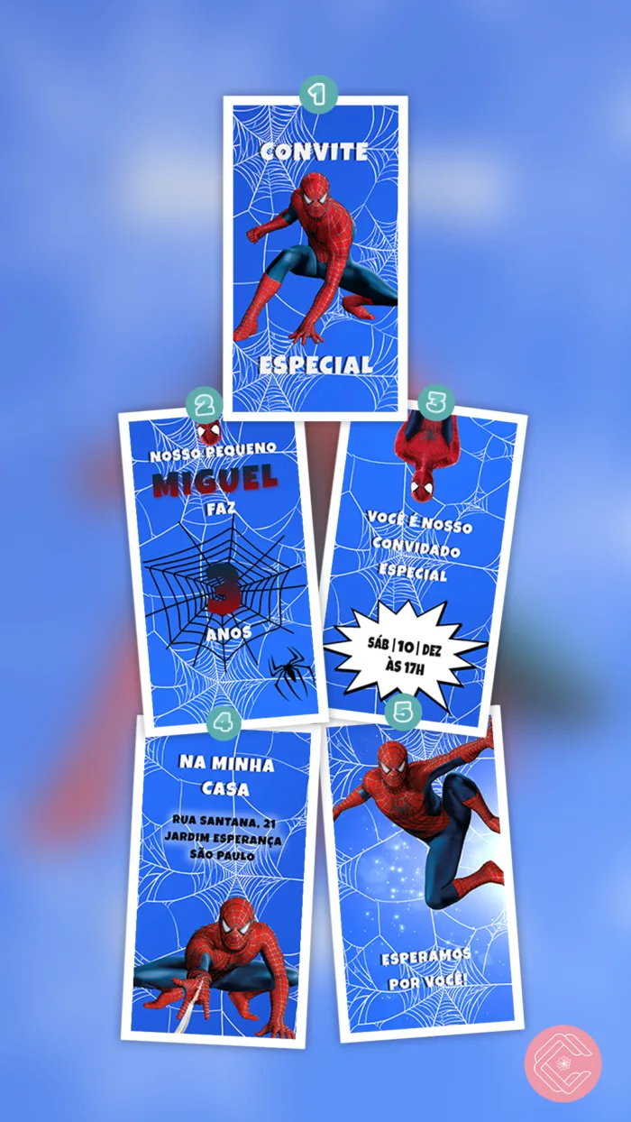Convite Animado Homem Aranha