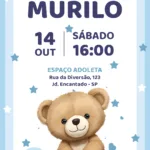 Convite Digital Chá de Bebê Urso Marrom