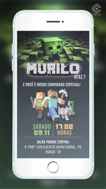 Convite Digital Minecraft