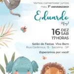 Convite Digital Animais da Floresta