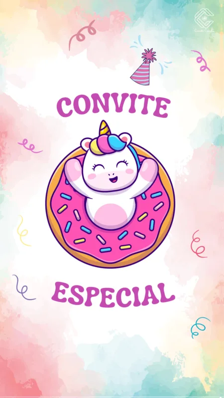 Convite Animado Unicórnio
