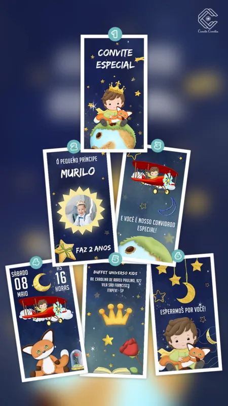 Convite Animado o Pequeno Príncipe