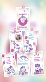 Convite Animado Unicórnio