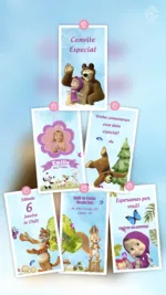 Convite Animado Masha e o Urso