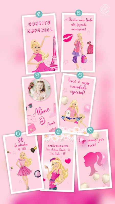 Convite Animado Barbie Girl