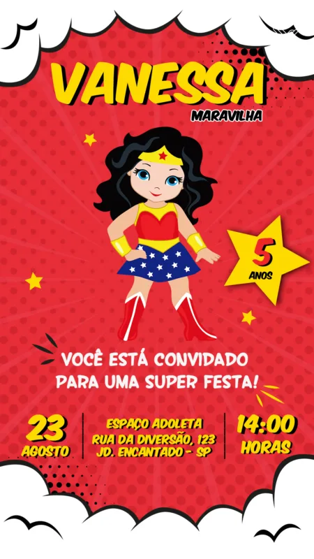 Convite Digital Mulher Maravilha