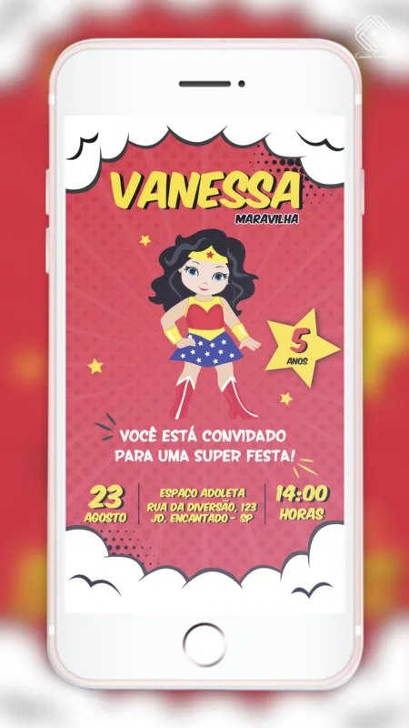 Convite Digital Mulher Maravilha