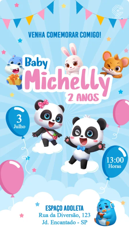 Convite Digital Baby Bus