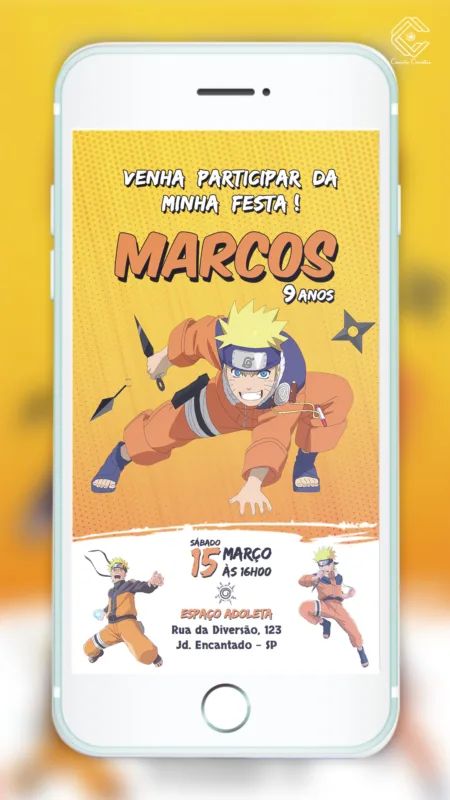 Convite Digital Naruto