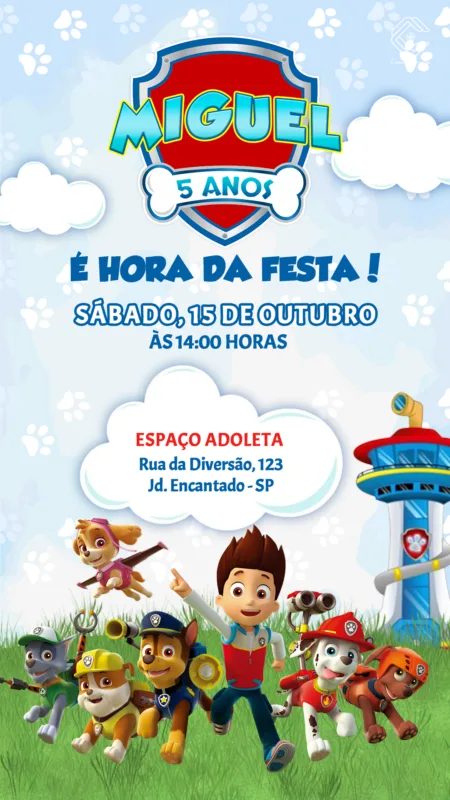 Convite Digital Patrulha Canina