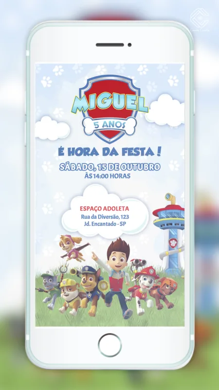 Convite Digital Patrulha Canina