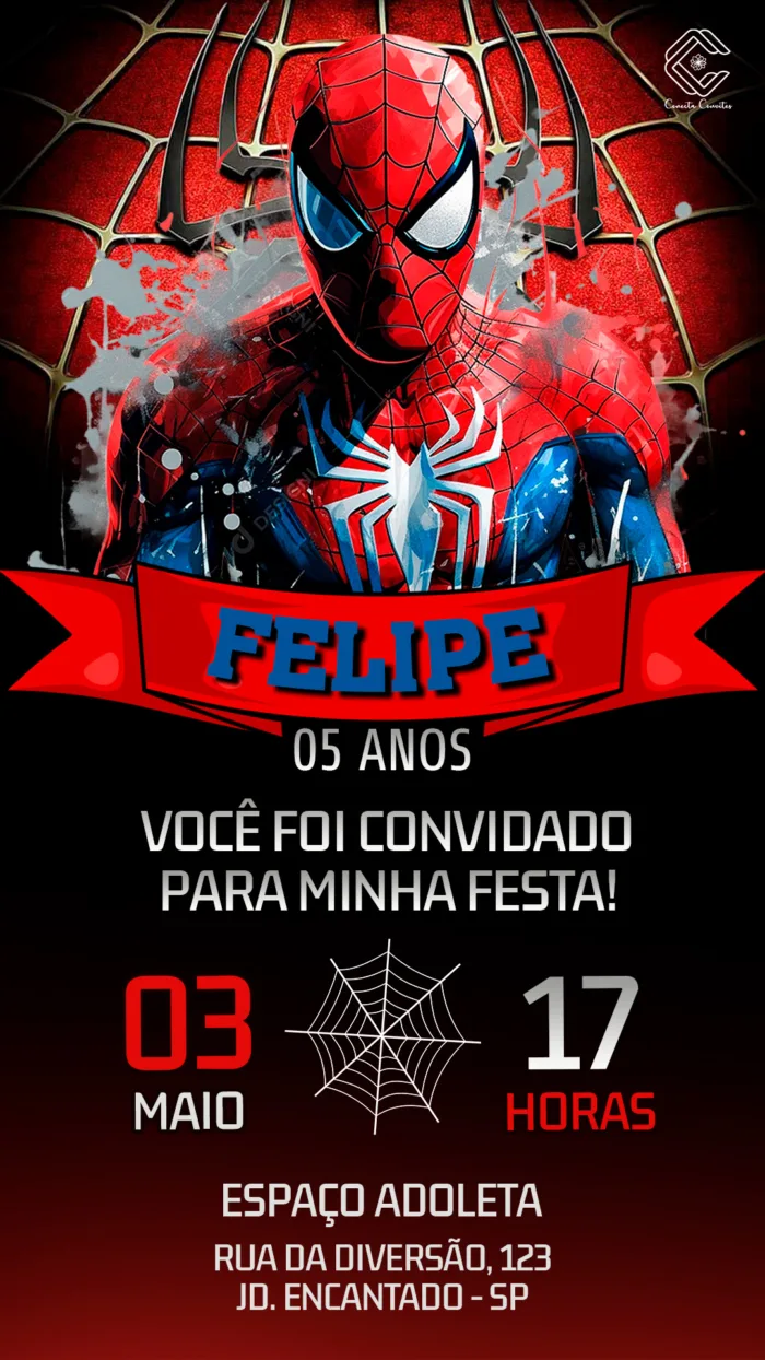 Convite Digital Homem Aranha