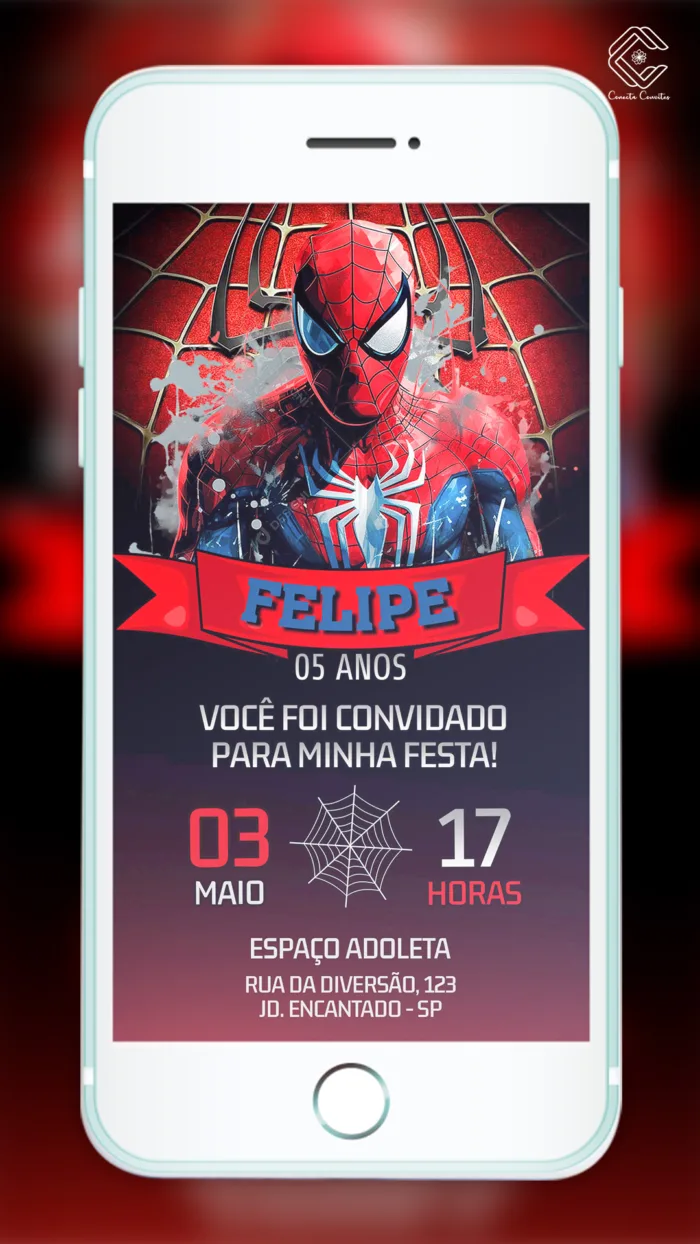 Convite Digital Homem Aranha