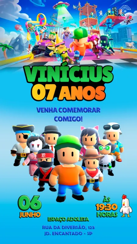 Convite Digital Stumble Guys