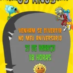 Convite Digital Plantas vs Zumbis