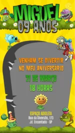 Convite Digital Plantas vs Zumbis