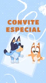 Convite Animado Bluey e Bingo