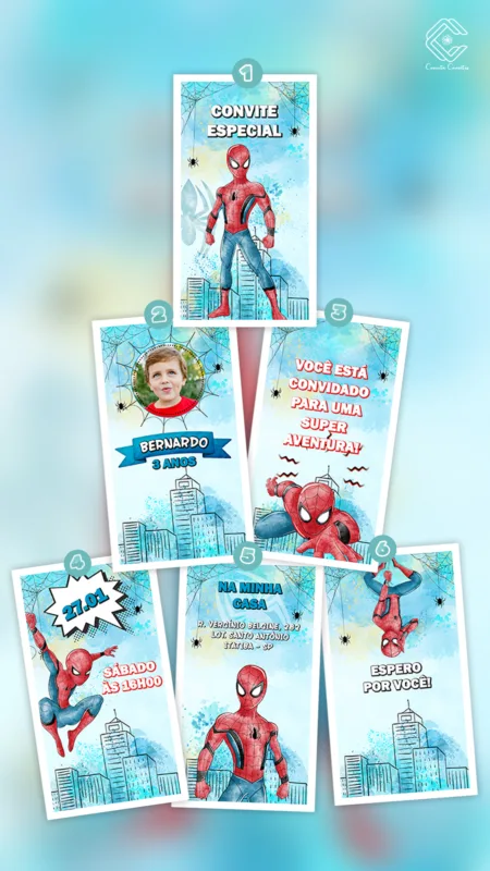 Convite Animado Homem Aranha