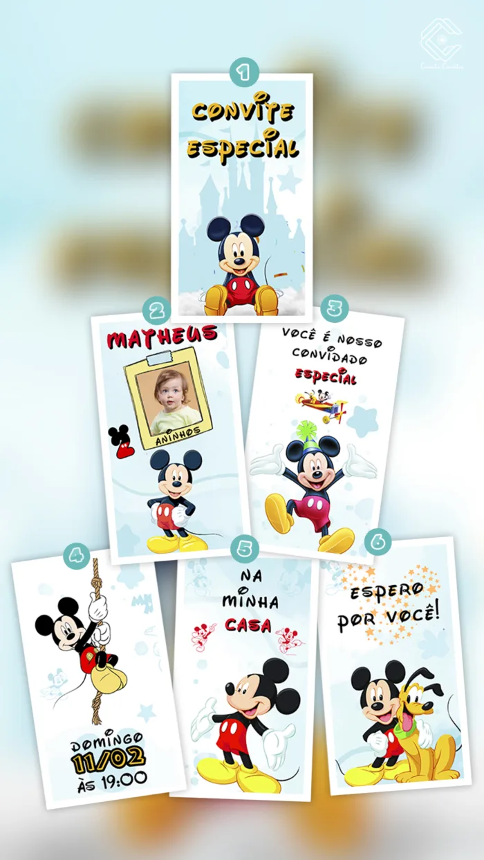 Convite Animado Mickey Mouse