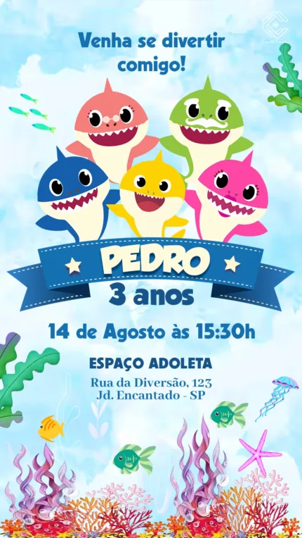 Convite Digital Baby Shark