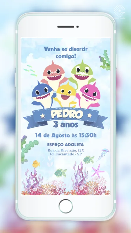 Convite Digital Baby Shark