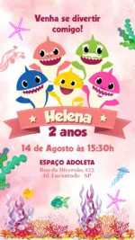 Convite Digital Baby Shark