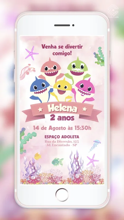 Convite Digital Baby Shark