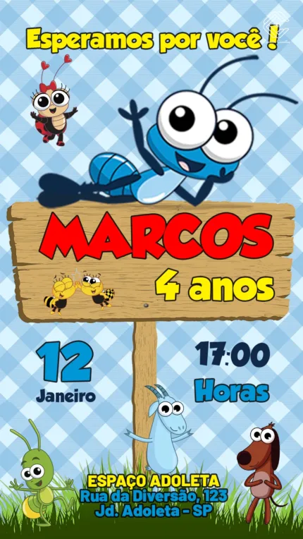 Convite Digital Bob Zoom