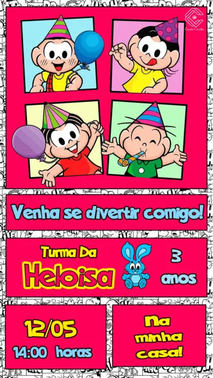 Convite Digital Turma da Mônica
