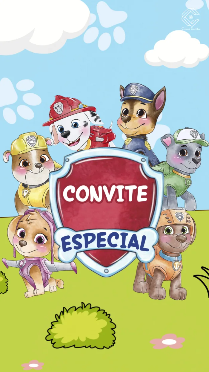 Convite Animado Patrulha Canina