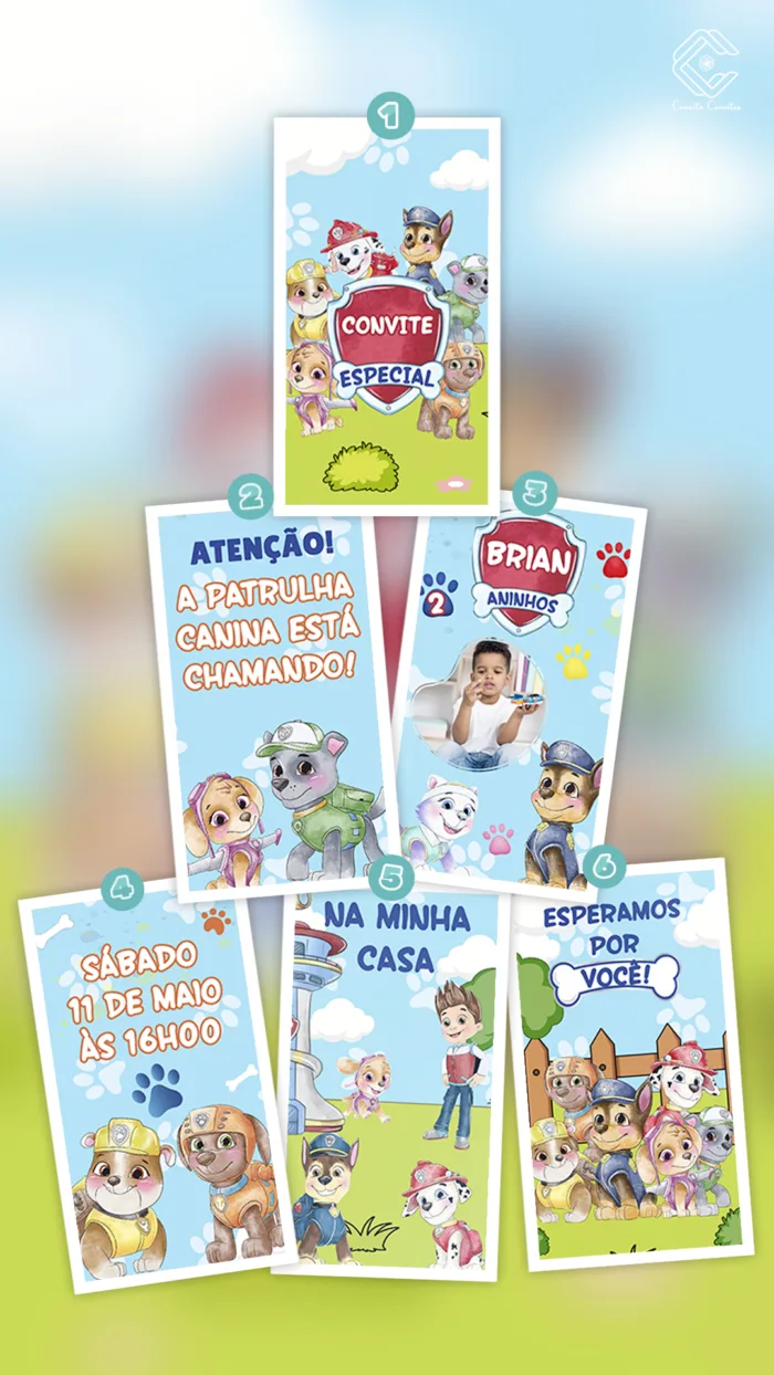 Convite Animado Patrulha Canina