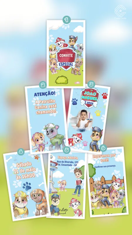 Convite Animado Patrulha Canina