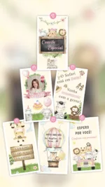 Convite Animado Safari Menina