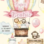 Convite Digital Safari Menina