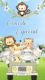 Convite Animado Safari Menino