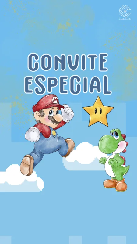 Convite Animado Super Mario