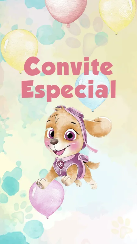 Convite Animado Patrulha Canina