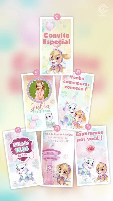 Convite Animado Patrulha Canina