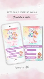 Convite Animado Patrulha Canina Amigas