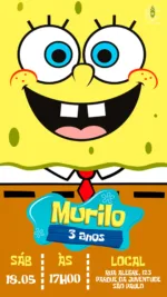 Convite Digital Bob Esponja