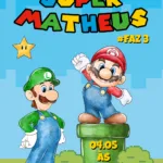 Convite Digital Super Mario e Luigi