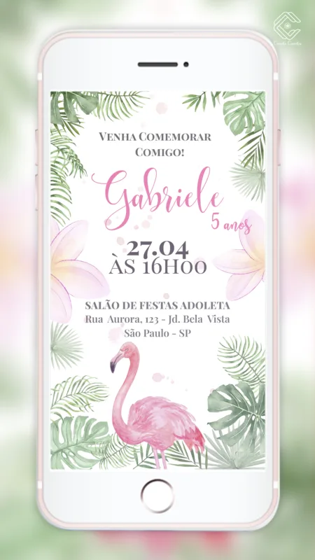 Convite Digital Flamingo