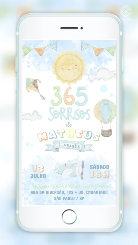 Convite Digital 365 Sorrisos (Menino)