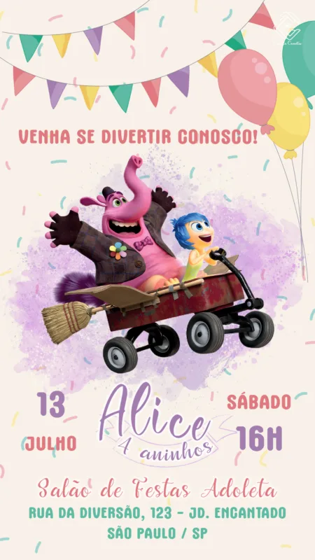 Convite Digital Divertida Mente